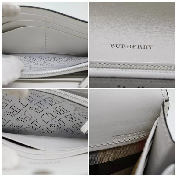 BURBERRY Long Wallet Leather White Auth - Picture 15 of 16
